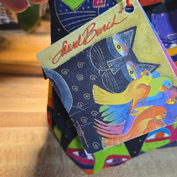 Laurel Burch Multicolor Cat Design Bag - Picture 2 of 7